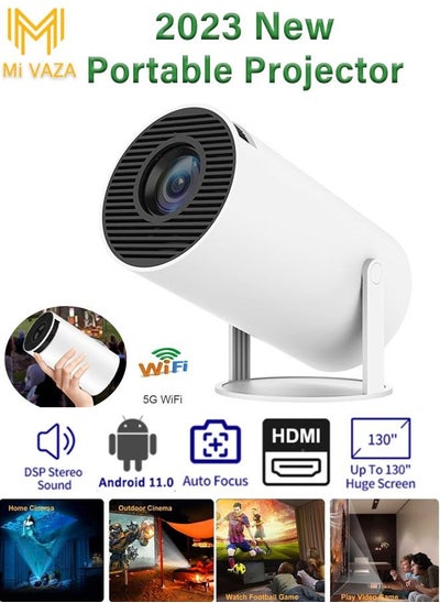 Buy Portable Projector Pocket 5G WIFI Android11.0 Support 130 Inches Home Theater Full HD 1080P for Indoor Outdoor Home Birthday Gift Compatible with TV Stick/HDMI/USB/PS5/iOS/PS4 in Saudi Arabia