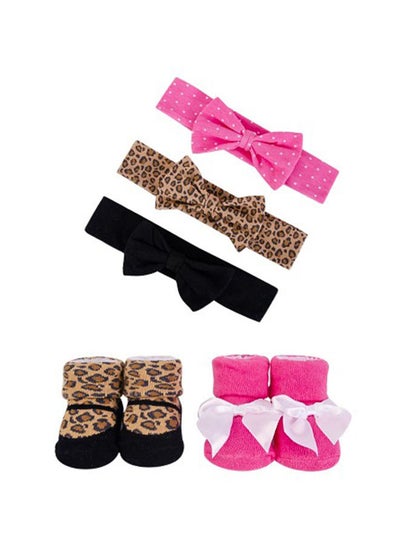 Buy 3 Piece Headband And 2 Piece Socks Set Leopard in UAE
