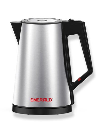 Buy EMERALD Cordless Electric Kettle, 2200W Power, 1.7L, with Auto Shut, 360-Degree Cord Design, Perfect for Warm Beverages,  EK780KG in UAE