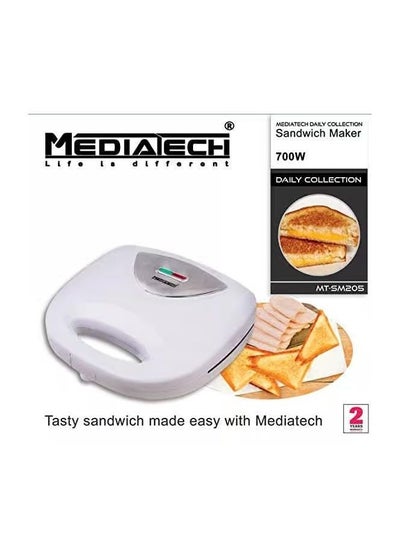 Buy Media Tech  Sandwich Maker 700 watt - white in Egypt