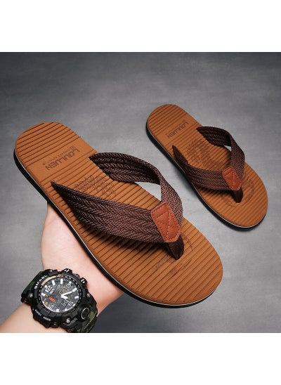 Buy New Mens Rubber Sole Flip-Flops Summer Beach SlidesKhakis Khakis in UAE