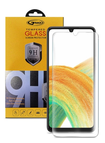اشتري واقي شاشة من الزجاج المقوى بالغراء بالكامل 9H Ultra HD منحني صديق للحواف لهاتف Samsung Galaxy A33 5G شفاف في السعودية