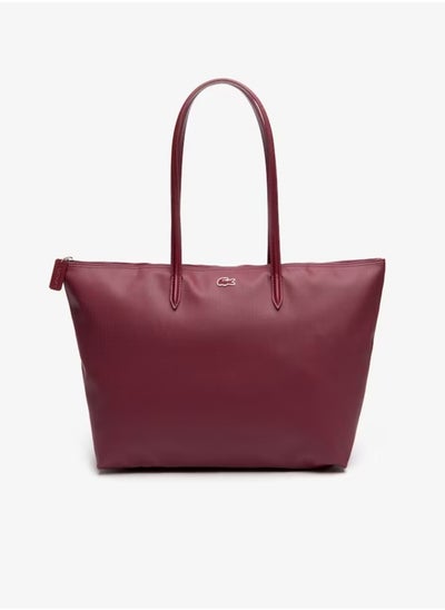 Buy Lacoste Women's L12.12 Concept Fashion Versatile Large Capacity Zipper Handbag Tote Bag Shoulder Bag Large Size Wine Red 45cm * 30cm * 12cm in UAE