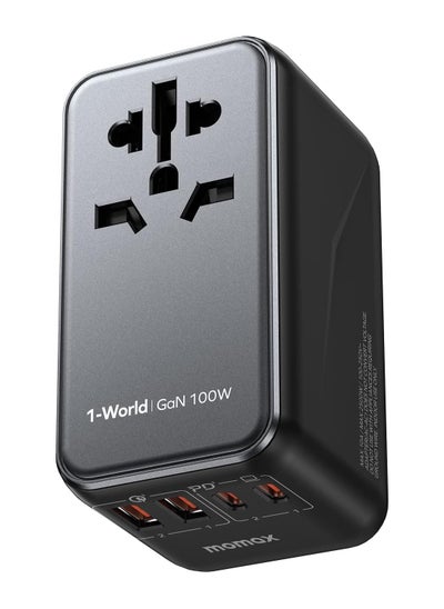 اشتري Momax Travel Adapter Charger GaN PD 4 Ports 100W - Black في السعودية