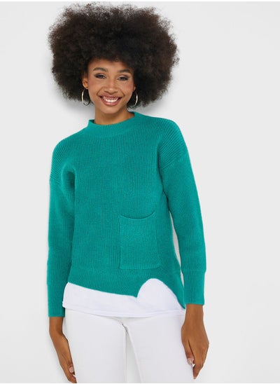 Buy High Neck Sweater With Pocket in UAE