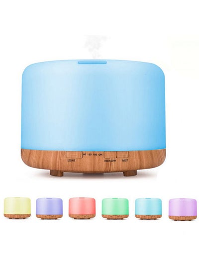 Buy 500ml Aromatherapy Essential Oil Diffuser, Cool Mist Fragrance Oils Humidifier, Electric Aroma Air Purifier Home 7 LED Color Lights, Timer, Auto Shut-Off in Saudi Arabia