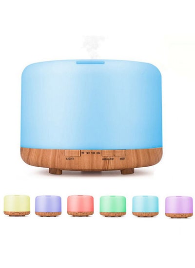 Buy 500ml Aromatherapy Essential Oil Diffuser, Cool Mist Fragrance Oils Humidifier, Electric Aroma Air Purifier Home 7 LED Color Lights, Timer, Auto Shut-Off in Saudi Arabia