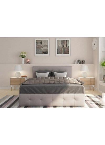 Buy Beige King Bed - 200x200x40 cm in Saudi Arabia