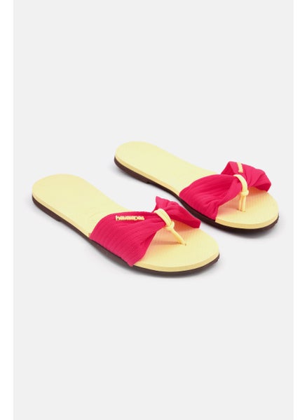 Buy Women Style 2 You St Trp Slip On Slippers, Lemon Yellow/Pink in UAE