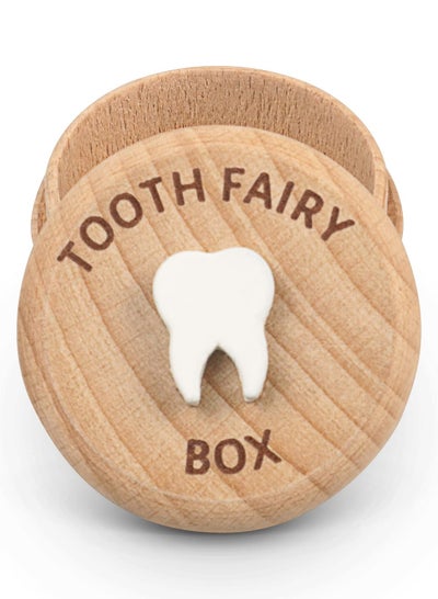 اشتري Tooth Fairy Box for Kids Keepsake, Baby Tooth Holder, Wooden Saver Organizer, Storage Box for Baby, Toddlers, Boys, Girls, Lost Teeth Birthday Present في السعودية