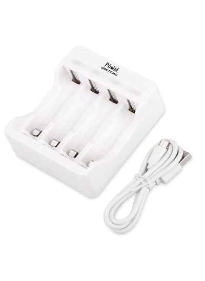 اشتري DMK Power TC2AU AA AAA Over Light LED Battery Charger with 4 Independent Slot LED Smart Charger & USB Cable fit for AA AAA Ni-Cd Ni-MH Rechargeable Battery في الامارات