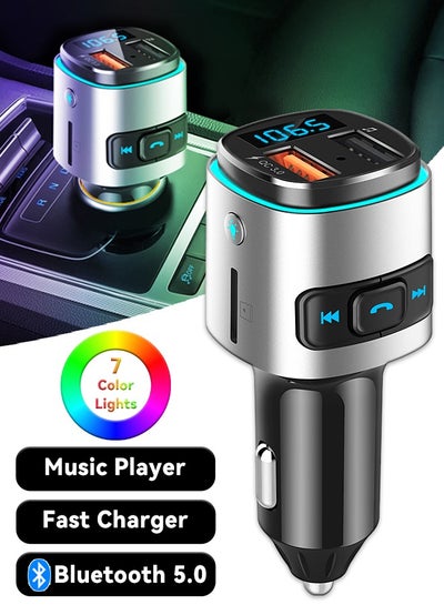 Lihan usb c bluetooth adapter for car aux wireless fm radio transmitter handsfree calling audio receiver mp3 music player qc30 typec pd usb