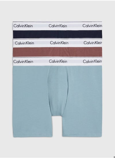 Buy Men's 3 Pack Boxer Briefs - Modern Cotton - Cotton, Blue in UAE