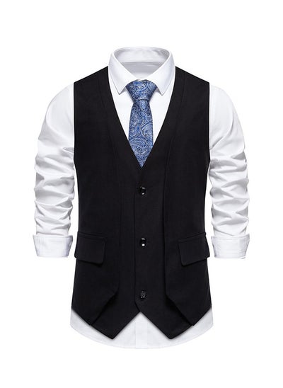 Buy New men's Retro V-Neck Fake Two Piece Vest in Saudi Arabia