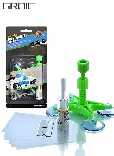 Buy Windshield Repair Kit, Car Window Glass Repair Tool for Quick Fix Windshield Chips, Cracks, Bulls-Eye, Star-Shaped and Half-Moon Cracks, Windshield Crack Repair Kit,Automobile Repair Tools in UAE