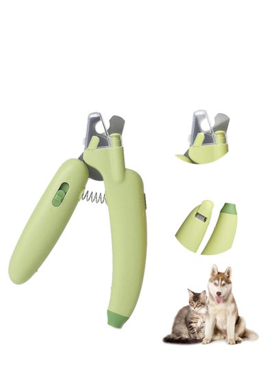 Buy Pet Nail Clippers,Ultra-Bright LED Lights, Razor-Sharp Blades, Safety Guard, and Nail File | Ideal for Dogs & Cats (Avocado Green) in Saudi Arabia