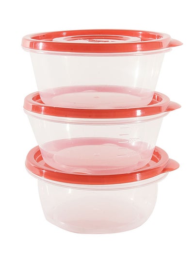 اشتري 3-Piece Set Ezlock Round Container 350ml في مصر