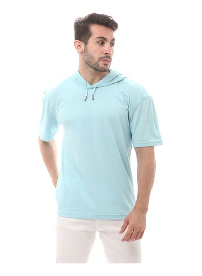 Buy Summer Cotton Hooded Tee-Blue in Egypt