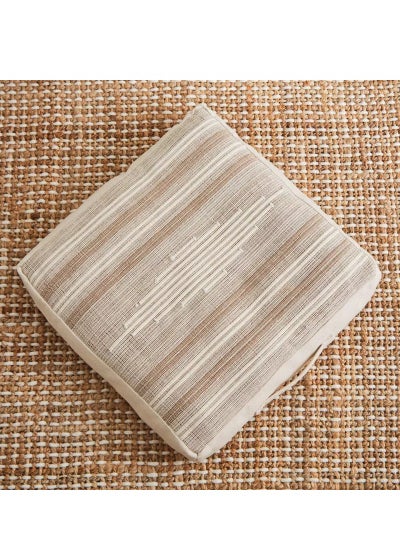 Buy Kente Natural Floor Cushion - 50x50x10 cm in Saudi Arabia