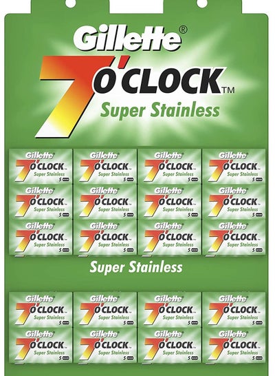 Buy Gillette 7 o'clock Super Stainless Blade 20Pcs X 5 Blade in UAE