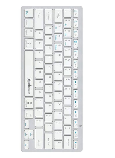 اشتري Manhattan Ultra Slim Dual-Mode Wireless Keyboard - 180566 - Silver / White في مصر