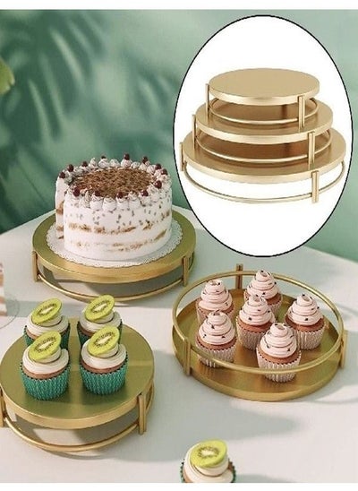 اشتري Multipurpose Set of 3 Cake Plate Dessert Cupcake Display Stands for Home Decoration في الامارات