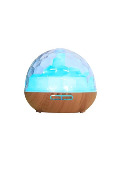 اشتري موزع روائح مرطبة للجو أروما ديسكو 7 أضواء LED للمكتب المنزلي - 500 مل بني في مصر