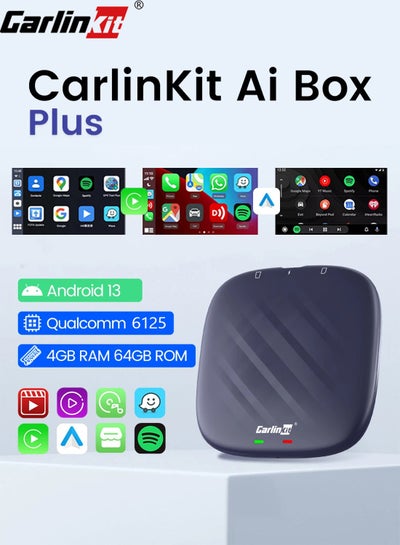 Buy CarlinKit Android 13 Ultra CarPlay Ai Box Android Auto Wireless CarPlay QCM6125 4G+64GB GPS Plug&Play Support Video Playback App in Saudi Arabia