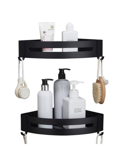 اشتري Bathroom and Kitchen Corner Shelves - Adhesive Shelf Organizer Corner Shower Wall Mounted Nail-Free Storage Rack في الامارات