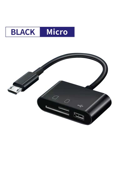 Buy USB2.0 OTG Card Reader for Android  PC Three-in-one card reader-Android Black in UAE