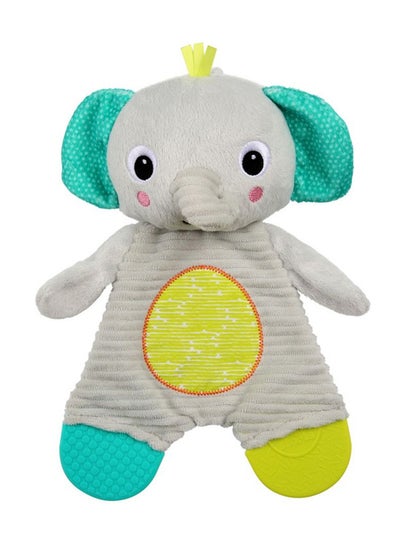 Buy Bright Starts Snuggle And Teethe Bpa-Free Crinkle Teething Plush Baby Toy, 0 - 36 Months - Elephant in UAE