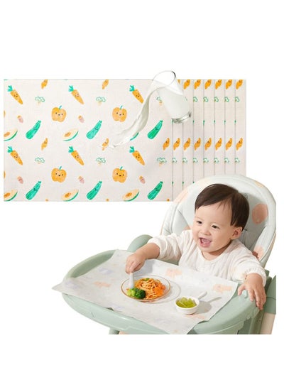Buy Baby Disposable Placemat 20pcs for Baby and Kids, Restaurant Table Mats 41 x 30cm, Sticky Place Mats in UAE
