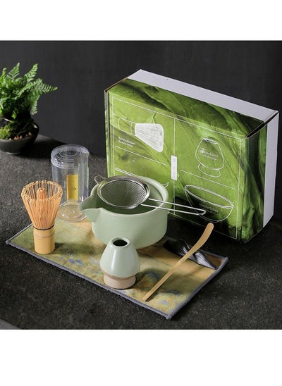 Buy 7-Piece Traditional Handmade Matcha Tea Whisk and Glass Bowl Tool Gift Kit in UAE