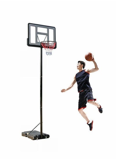 اشتري Adults Portable Basketball Hoop Height Adjustable Basketball Stand Backboard System 111X110X230-305CM في السعودية