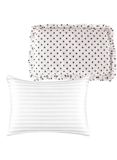 اشتري White Pillow Rai Mustard Seeds Pillow- Baby Head Shaper Pillow-Neck Support Pillow-Round Head Shaping Baby Pillow- Removable Soft Cover for Preventing Flat Head Syndrome(Black Star) في الامارات