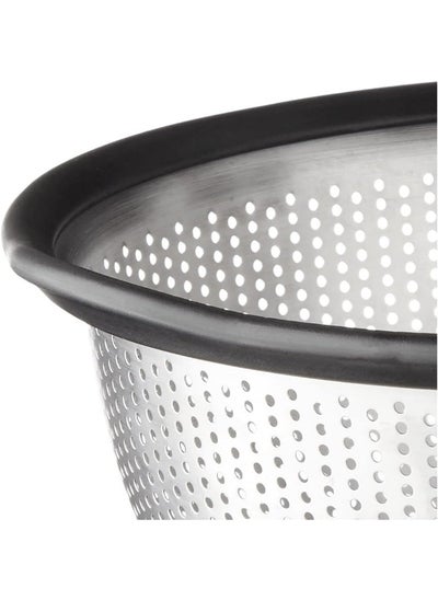 Buy Gourmet Stainless Steel Colander, 5-Quart, Black in UAE