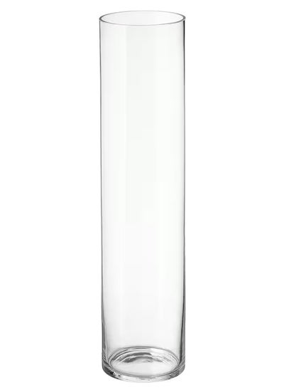 Buy Luxury Cylindrical Glass Flower Vase - 25 Cm, Elegant Design, 5 Cm Diameter, Perfect For Bouquets Or Standalone Decor, High Clarity And Finish, Durable And Easy To Clean, Ideal For Home And Office in Saudi Arabia