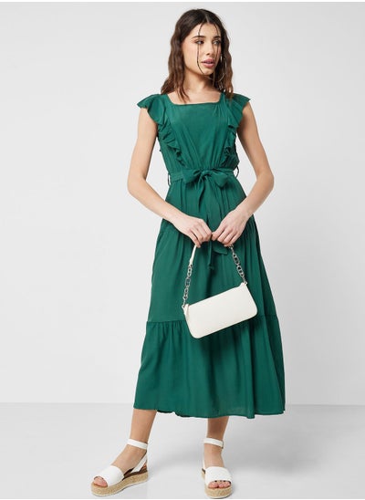 اشتري Ruffle Sleeve Tiered Dress في الامارات