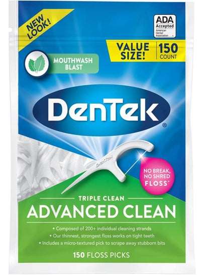 Buy Den Tek Triple Clean Advanced Clean Floss Picks 150 Count in UAE