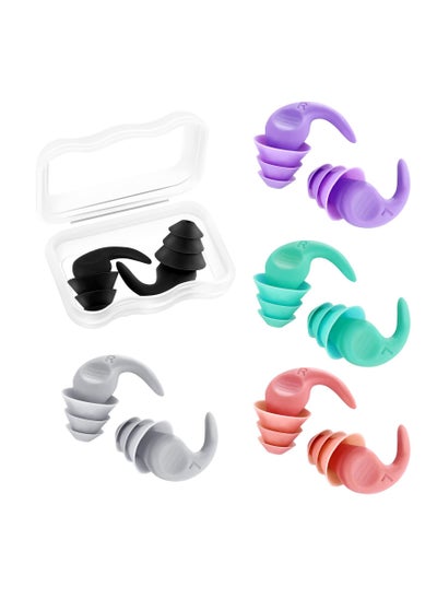 Buy 5 Pairs Sleeping Ear Plugs, Silicone Reusable Ear Plugs, for Noise Cancelling Swimming Concert Musician Shooting in UAE