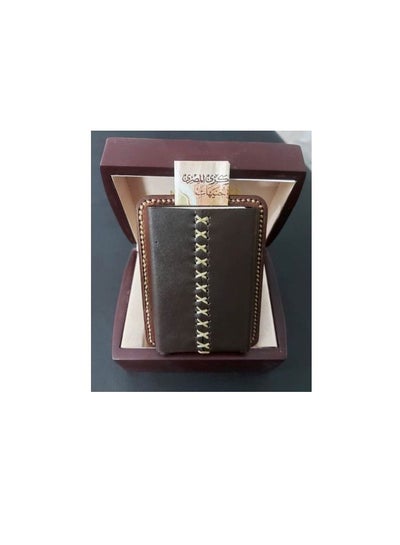 Buy wallet with aluminum unit automatic protects the theft of Wi-Fi stitching hand made in Egypt