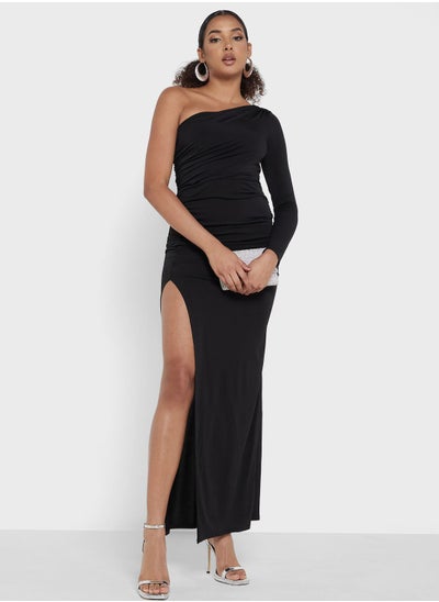 Buy One Shoulder Side Slit Dress in Saudi Arabia