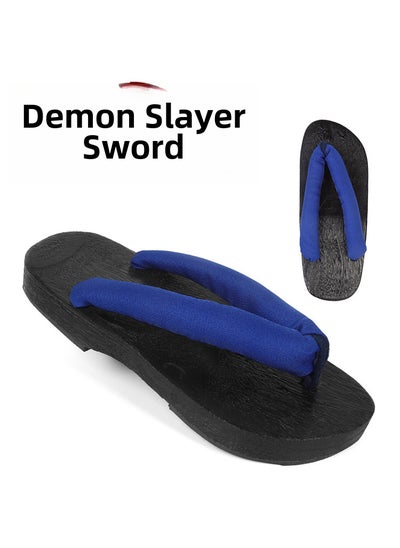 Buy Japanese Wooden Clogs Mens Anime SandalsBlue Blue in UAE