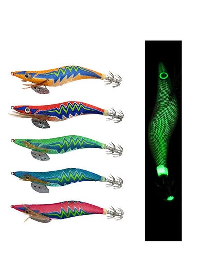 اشتري Luminous Fishing Lures Squid Jig Hooks Hard Fishing Shrimp Lure Fake Prawn Glow Bait Octopus Cuttlefish Sea Fishing Lures في السعودية