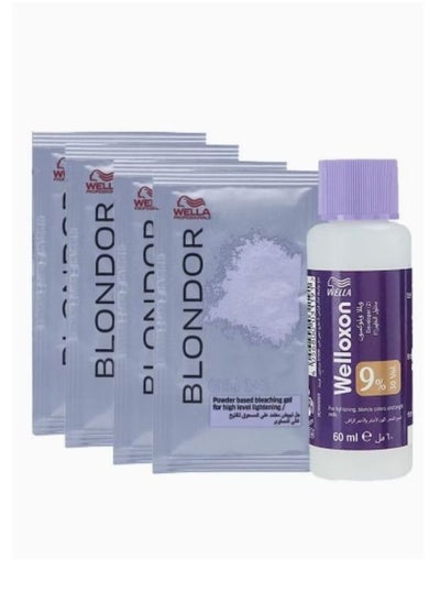 Buy Welloxon Developer 60ml 9% WHIT Blondor Pack of 4*10gm in Saudi Arabia