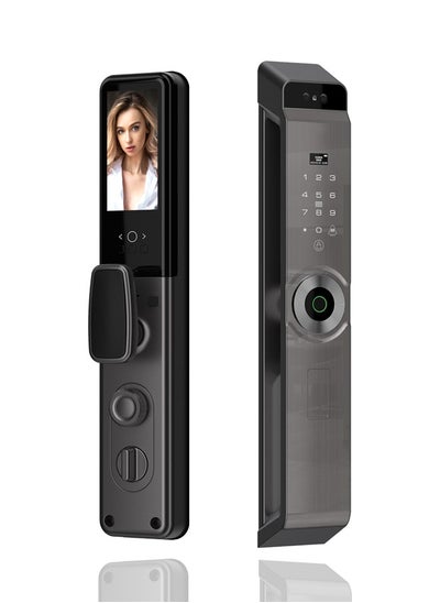 Buy Smart Door Lock Smart Lock ,Palm Print Unlock, Two way audio, Fingerprint Door Lock ,WiFi Door Lock With 6068 Mortise, Tuya App Control,Color bright gunmetal, Model M12L in Saudi Arabia