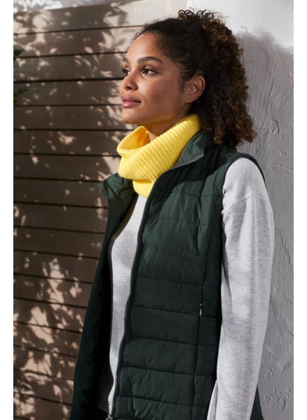 Buy Women Knitted Tube Scarf, Yellow in UAE