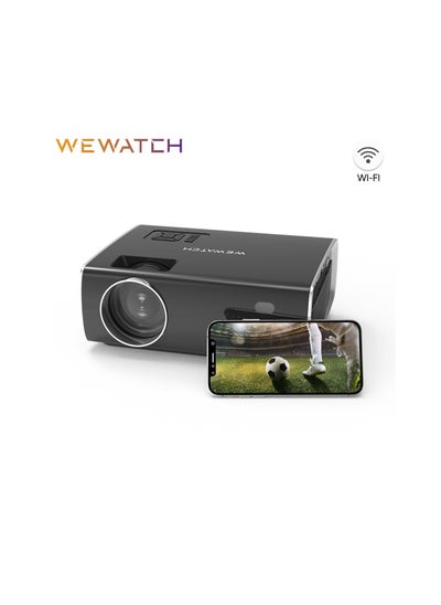 اشتري WEWATCH V56 Native 1080P Full HD Movie Projector WiFi Bluetooth Built in Speaker Video Projector Home Cinema With Tripod Screen في الامارات