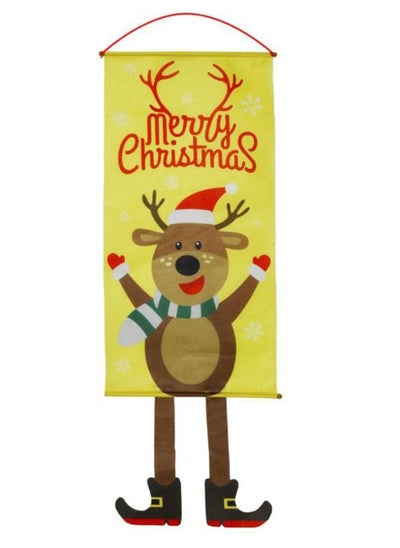 Buy Christmas Flag Hanging Cartoon Canvas Window Display Wall Decoration 115x40 Cm in UAE