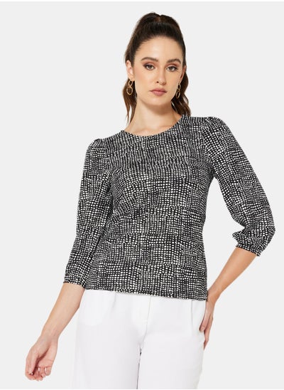 Buy Printed Puff Sleeve Blouse in Saudi Arabia